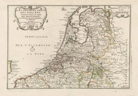RECORD DATE NOT STATED  Map of the Netherlands, 1701, Harmanus van Loon, 1... Stock Photos
