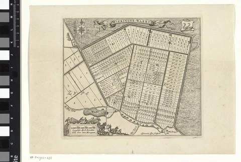 RECORD DATE NOT STATED  Map of the Wieringerwaard, Ignatius Lux, 1669 - 17... Stock Photos