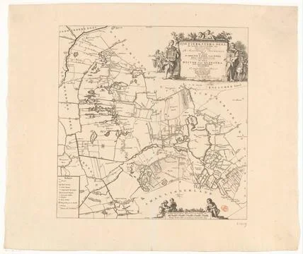 RECORD DATE NOT STATED  Map of the Grietenij Tietjerksteradeel, 1718 print... Foto stock