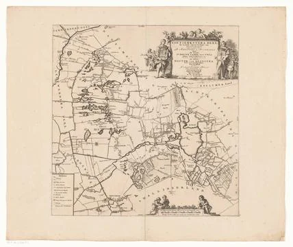 RECORD DATE NOT STATED  Map of the Grietenij Tietjerksteradeel, 1718 print... Foto stock
