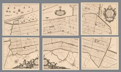 RECORD DATE NOT STATED  Map of the Zijpe and Hazepolder, consisting of six... Foto stock