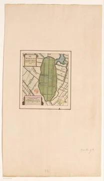 RECORD DATE NOT STATED  Map of the Wormer, Pieter van der Keere, 1682 prin... Fotos de archivo