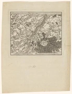 RECORD DATE NOT STATED  Map of the Brussels area, Anonymous, After Theodor... Stock Photos