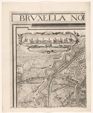 RECORD DATE NOT STATED  Map of Brussels (part top left), Anonymous, After ... Stock Photos