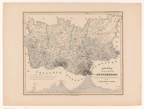 RECORD DATE NOT STATED  Map of the Regentschap and the city of Buitenzorg ... 库存照片