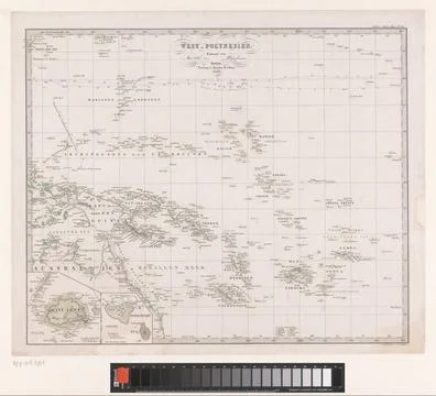 RECORD DATE NOT STATED  Map of West-Polynesia, Carl Poppey, After Heinrich... Stock Photos