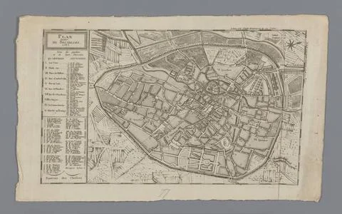 RECORD DATE NOT STATED  Map of Brussels, 1785, Anonymous, 1785 print paper... Stock Photos