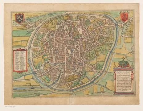 RECORD DATE NOT STATED  Map of Brussels, Anonymous, 1574 print Map of Brus... Stock Photos