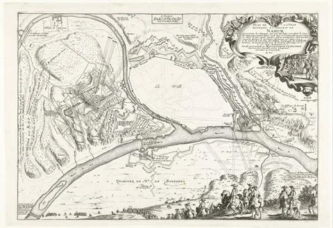 RECORD DATE NOT STATED  Map of the City Namur with the Castle, besieged by... Foto stock