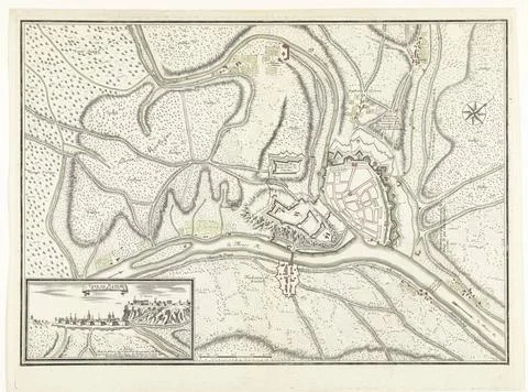 RECORD DATE NOT STATED  Map of the City Namur with the Castle, besieged by... Foto stock