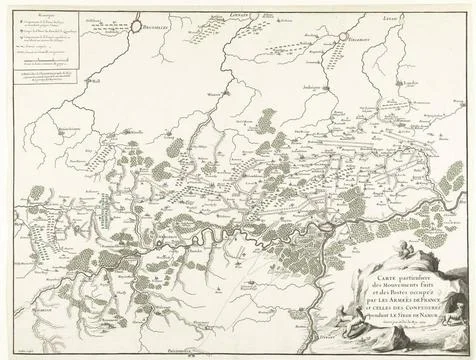 RECORD DATE NOT STATED  Map of the area around the city of Namur, besieged... Foto stock