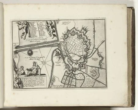 RECORD DATE NOT STATED  Map of Dunkirk, 1693, 1693 print Map of the reinfo... Stock Photos
