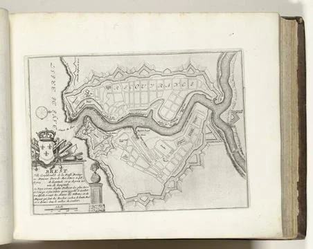 RECORD DATE NOT STATED  Map of Brest, ca. 1693-1695, 1693 - 1695 print Map... Stock-Fotos