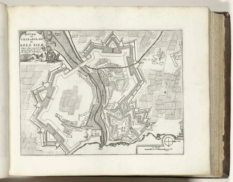 RECORD DATE NOT STATED  Map of Belle Ile, ca. 1693-1695, 1693 - 1695 print... Fotos Stock