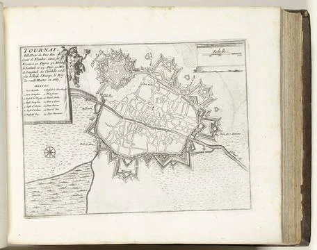 RECORD DATE NOT STATED  Map of Tournai, ca. 1695, 1695 - 1697 print Map of... Fotos Stock