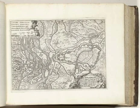 RECORD DATE NOT STATED  Map of Strasbourg, ca. 1695, 1695 - 1697 print Map... Stock Photos