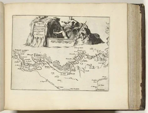 RECORD DATE NOT STATED  Map of the new channel from Pontgouin to Versaille... Fotos Stock