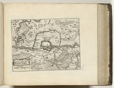 RECORD DATE NOT STATED  Map of Frankfurt am Main and surroundings, ca. 169... Fotos Stock