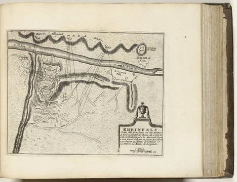 RECORD DATE NOT STATED  Map with the relief of Rheinfels, 1693, 1693 - 169... Stock Photos