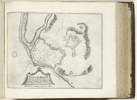 RECORD DATE NOT STATED  Map of Prats-de-Mollo-La-Preste, ca. 1693-1696, 16... Stock Photos