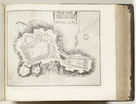 RECORD DATE NOT STATED  Map of Bellegarde, ca. 1693-1696, 1693 - 1696 prin... Stock Photos