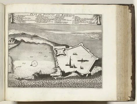 RECORD DATE NOT STATED  Map of Tripoli, ca. 1693-1696, 1693 - 1696 print M... Fotos Stock
