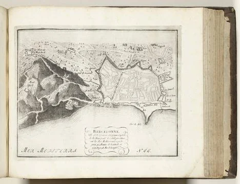 RECORD DATE NOT STATED  Map of Barcelona, ca. 1693-1696, 1693 - 1696 print... Stock Photos