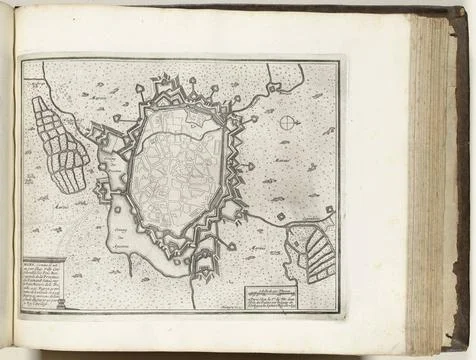 RECORD DATE NOT STATED  Map of Mons, 1695, 1695 print Map of the reinforce... Fotos Stock