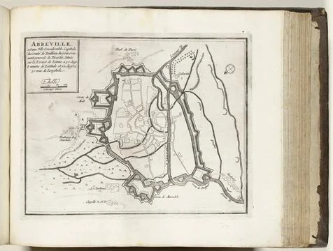 RECORD DATE NOT STATED  Map of Abbeville, ca. 1693-1696, 1693 - 1696 print... Fotos Stock
