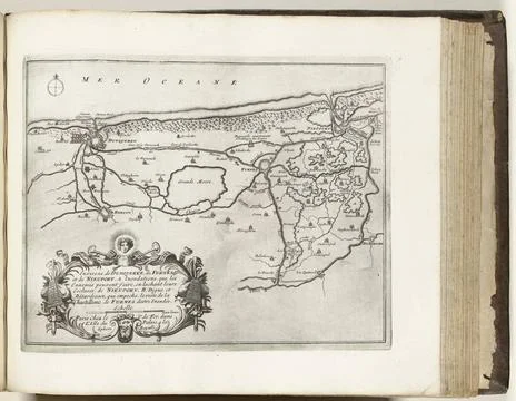 RECORD DATE NOT STATED  Map of the Flemish coast between Dunkirk and Nieuw... Stock Photos