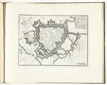 RECORD DATE NOT STATED  Map of Yperen, ca. 1693-1696, 1693 - 1696 print Ma... Fotos Stock