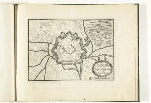 RECORD DATE NOT STATED  Map of Maubeuge, ca. 1693-1696, 1693 - 1696 print ... Fotos Stock