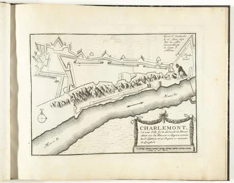 RECORD DATE NOT STATED  Map of the Fort Charlemont, 1696, 1696 print Map o... Stock Photos