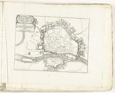 RECORD DATE NOT STATED  Map of Maastricht, ca. 1702, 1702 - 1703 print Map... Stock Photos
