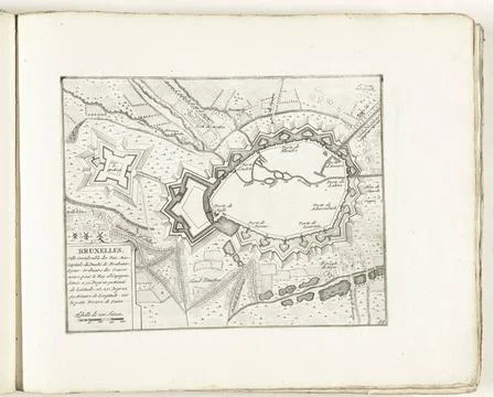 RECORD DATE NOT STATED  Map of Brussels, ca. 1702, 1702 - 1703 print Map o... Fotos Stock