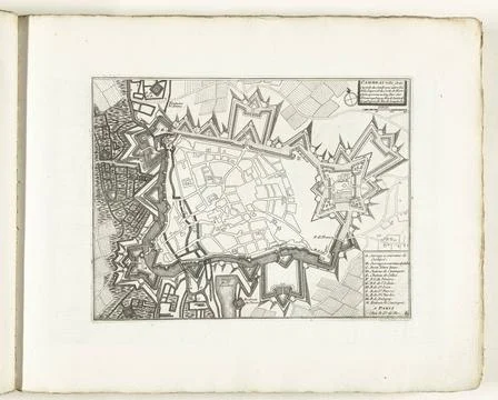 RECORD DATE NOT STATED  Map of Cambrai, ca. 1702, 1702 - 1703 print Map of... Stock Photos