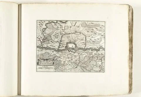 RECORD DATE NOT STATED  Map of the surroundings of Frankfurt am Main, ca. ... Fotos Stock