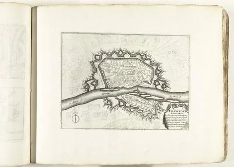 RECORD DATE NOT STATED  Map of Frankfurt am Main, ca. 1702, 1702 - 1703 pr... Stock Photos