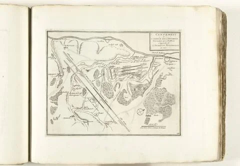 RECORD DATE NOT STATED  Map with the Camping of the Imperial Troops near H... Stock Photos