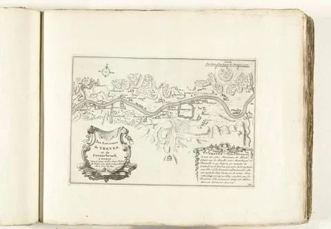 RECORD DATE NOT STATED  Map of the surroundings of Trier, ca. 1702, 1702 -... Stock Photos