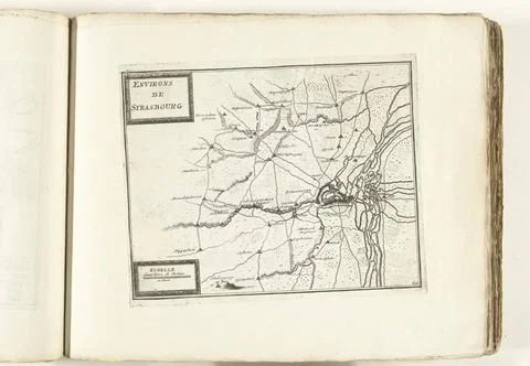 RECORD DATE NOT STATED  Map of Strasbourg and surroundings, ca. 1702, 1702... Fotos Stock
