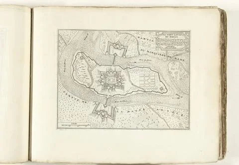 RECORD DATE NOT STATED  Map of Fort Louis, ca. 1702, 1702 - 1703 print Map... Stock Photos