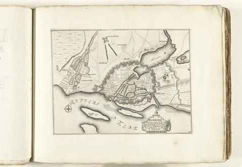 RECORD DATE NOT STATED  Map of Hamburg, ca. 1702, 1702 - 1703 print Map of... Stock Photos