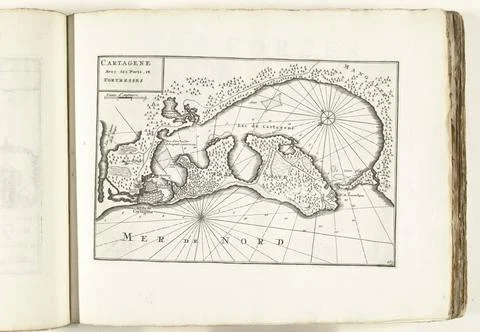 RECORD DATE NOT STATED  Map of Cartagena in Colombia, ca. 1702, 1702 - 170... Fotos Stock