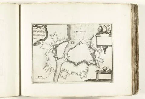 RECORD DATE NOT STATED  Map of Geneva, ca. 1702, 1702 - 1703 print Map of ... Stock Photos