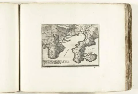 RECORD DATE NOT STATED  Map of Villefranche-sur-Mer and surroundings, ca. ... Stock Photos
