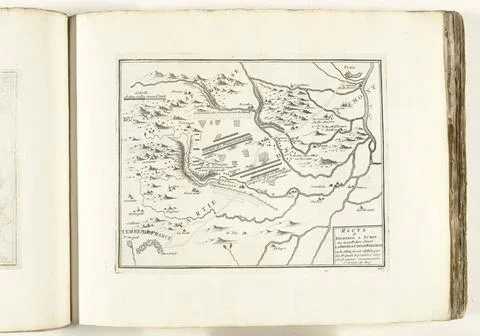 RECORD DATE NOT STATED  Map with the Battle of Marsaglia, 1693, 1702 - 170... Stock Photos