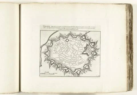 RECORD DATE NOT STATED  Map of VERCELLI, ca. 1702, 1702 - 1703 print Map o... Stock Photos