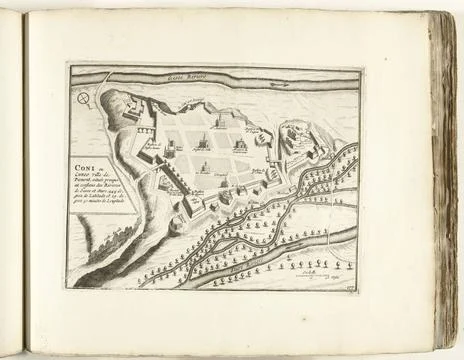 RECORD DATE NOT STATED  Map of Cuneo, ca. 1702, 1702 - 1703 print Map of t... Fotos Stock