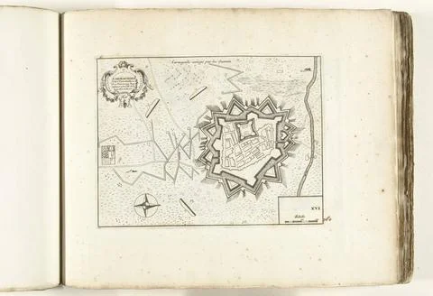 RECORD DATE NOT STATED  Map of Carmagnola, ca. 1702, 1702 - 1703 print Map... Stock Photos